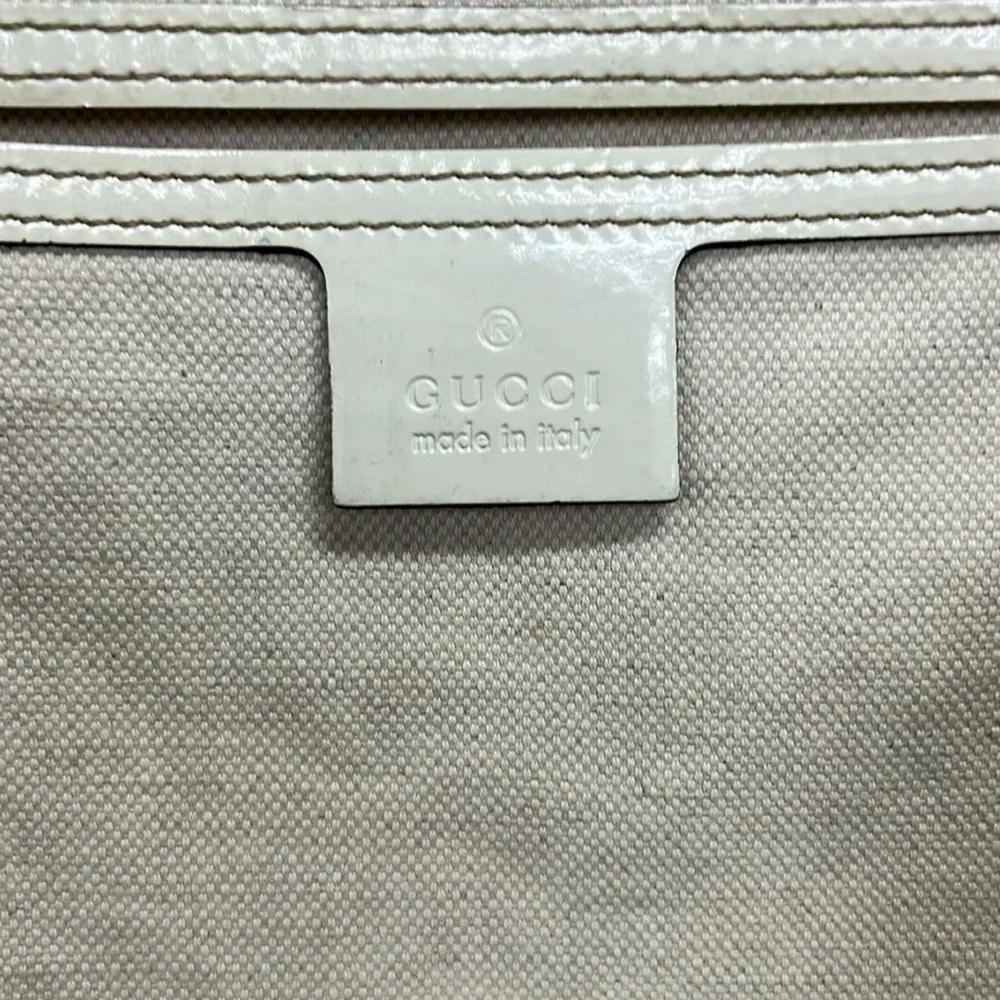 Gucci GG Plus/GG Supreme Tote Bag 197953 Beige Dark Brown Cream PVC Patent